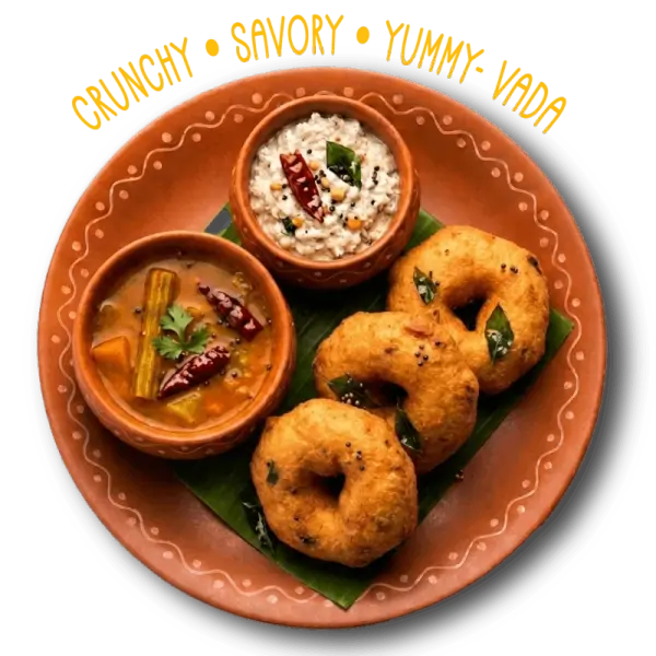 Medu vada with coconut chutney